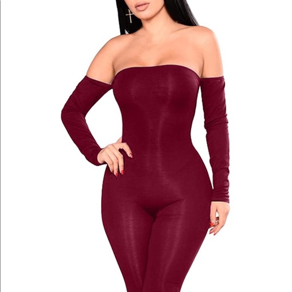 Long sleeve off shoulder romper Fits Md-XL - Picture 2 of 4